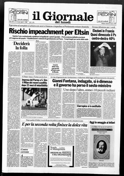 Il giornale del lunedi